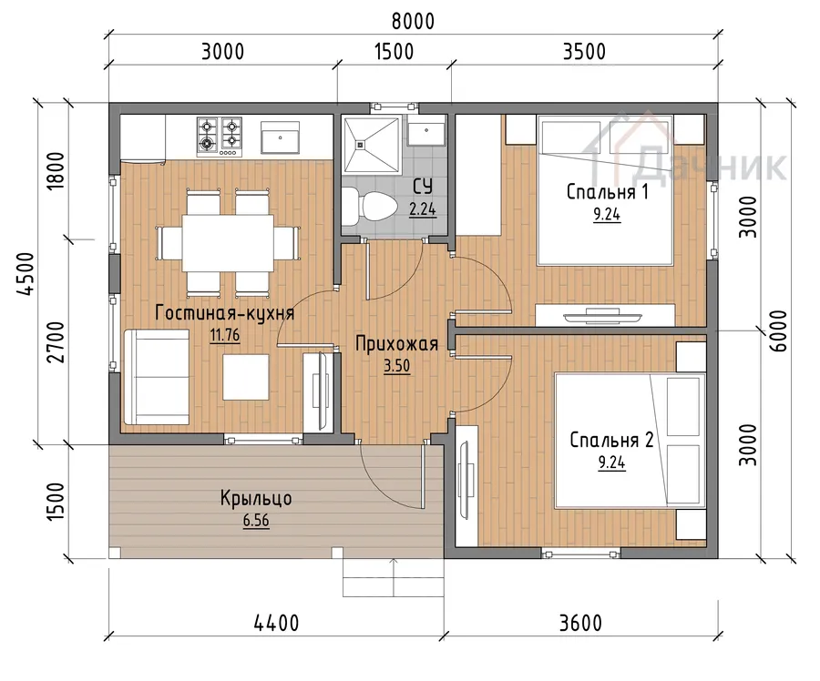 Дк_219_План_1_го_этажа_с_расстановкой_мебели