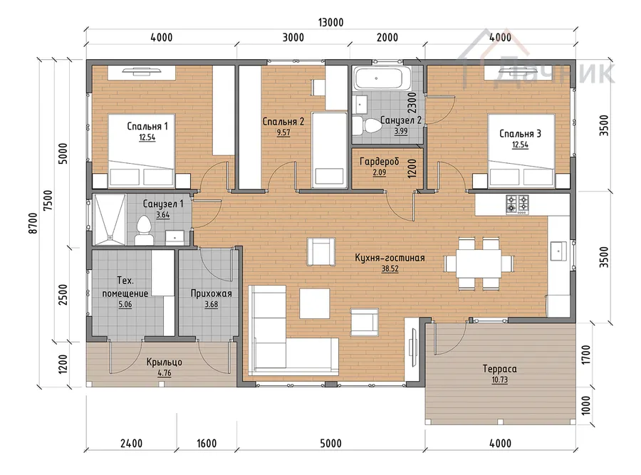 Планировка ДК-230-вариант №3-РАЗМЕР-2