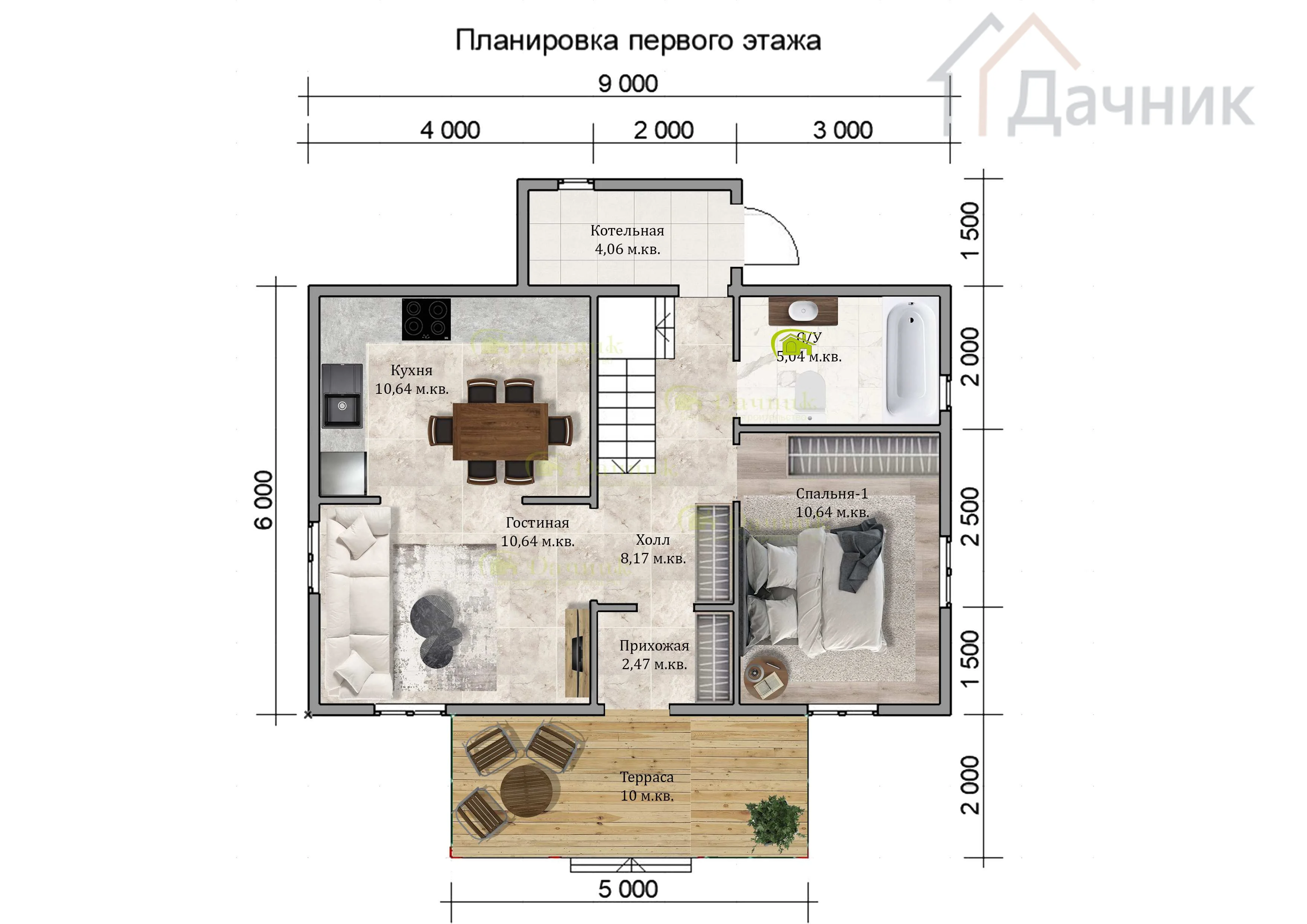 Деревянный каркасный дом 6х9 м в Санкт-Петербурге