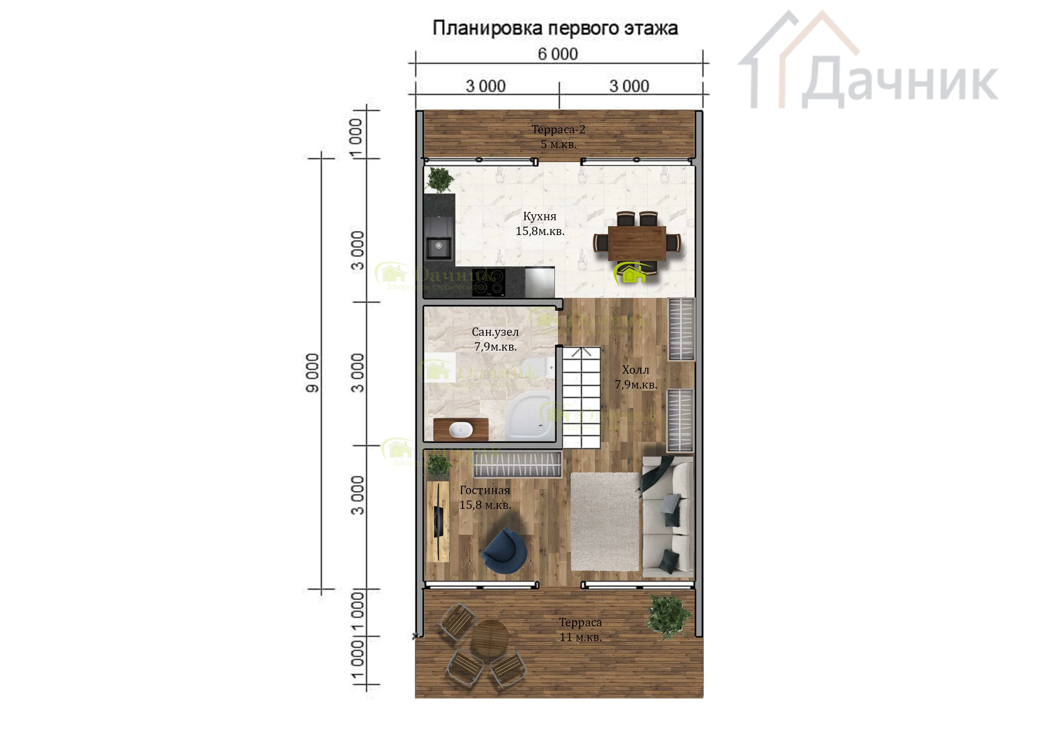 Дом А-фрейм 6х9 м - проект, планировка и цена строительства в СПб