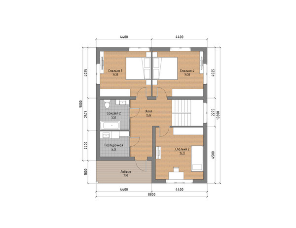 Bavaria План 2-го этажа с расстановкой мебели